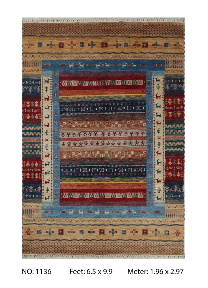 Khurjin Beige Handmade Rug 6.5X9.9 FT
