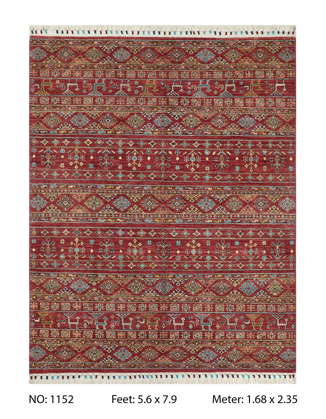 Khurjin Rust Handmade Rug 5.6X7.9 FT