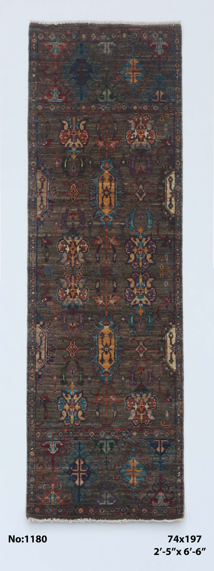 Khurjin Multi Handmade Runner 2.5X6.6 FT