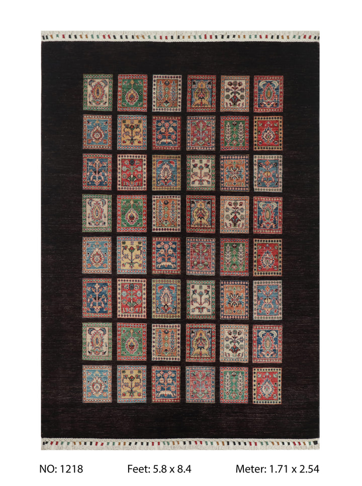 Khurjin Rust Handmade Rug 5.8X8.4 FT