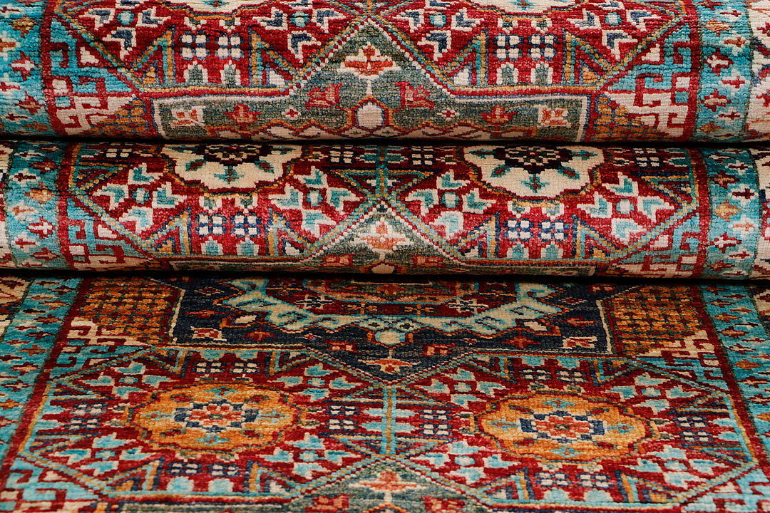 Fine Mamlook Handmade Rug 9.7x2.10 Ft