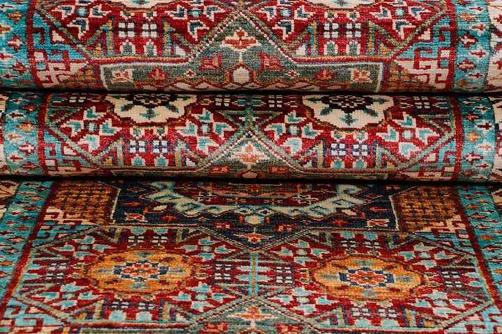 Fine Mamlook Handmade Rug 9.7x2.10 Ft