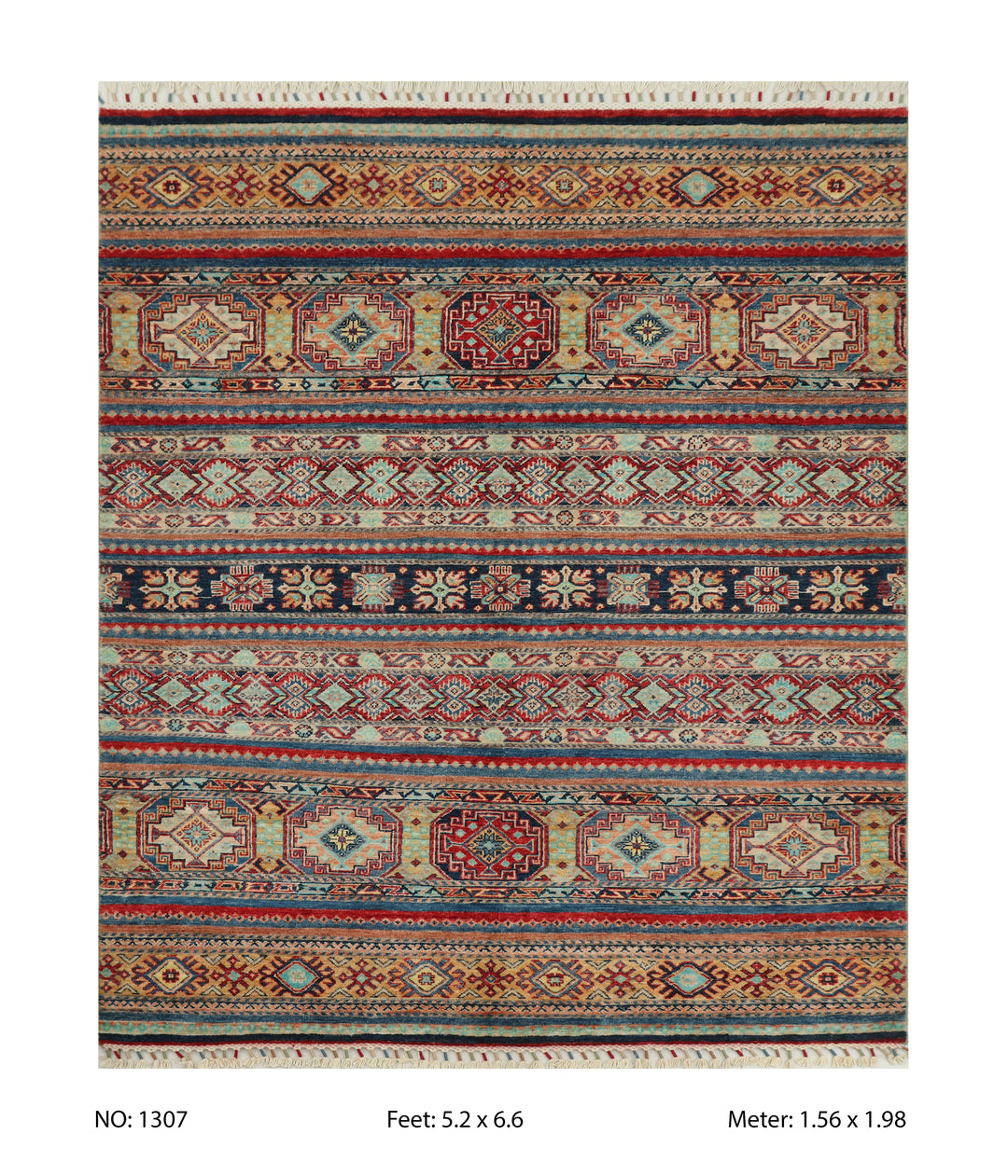 Khurjin Antique Handmade Rug 5.2X6.6 FT