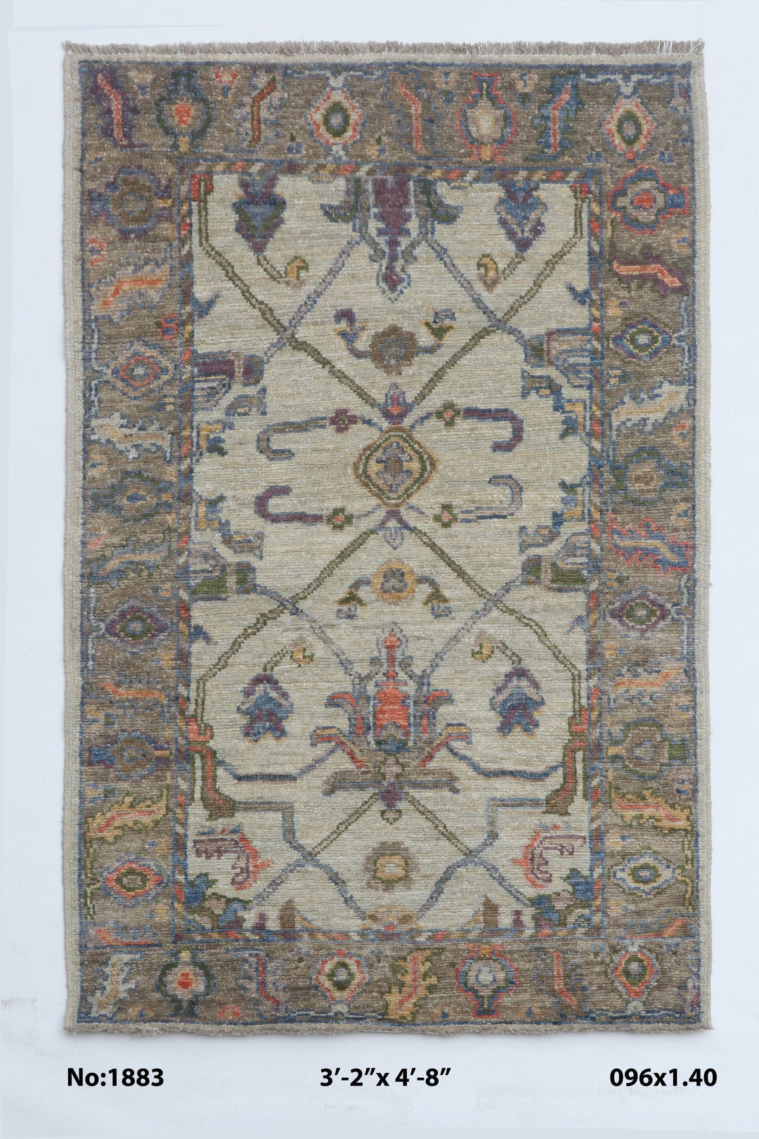 Traditional Handmade Oushak Rug 3.2x4.8 FT
