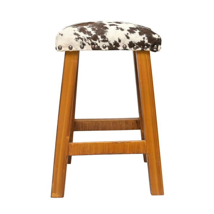Natural Cowhide Ottoman Bar Stool