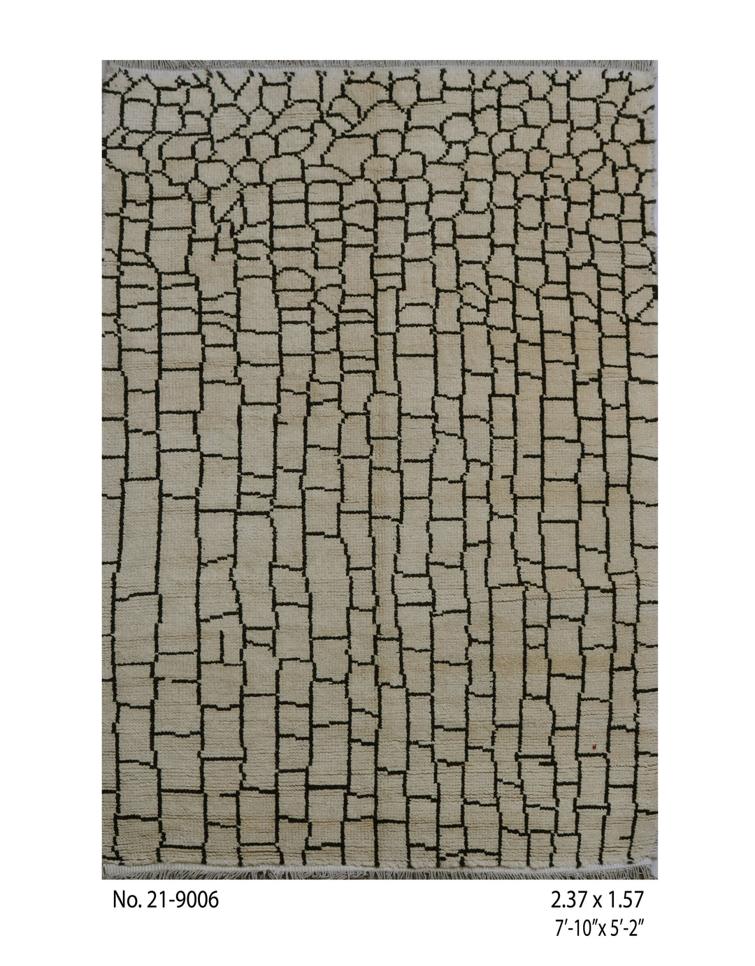 Off White Moroccan Handmade Rug 7.10x5.2 ft