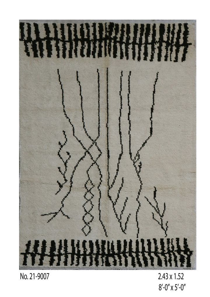 Off White Moroccan Handmade Rug 8x5 ft