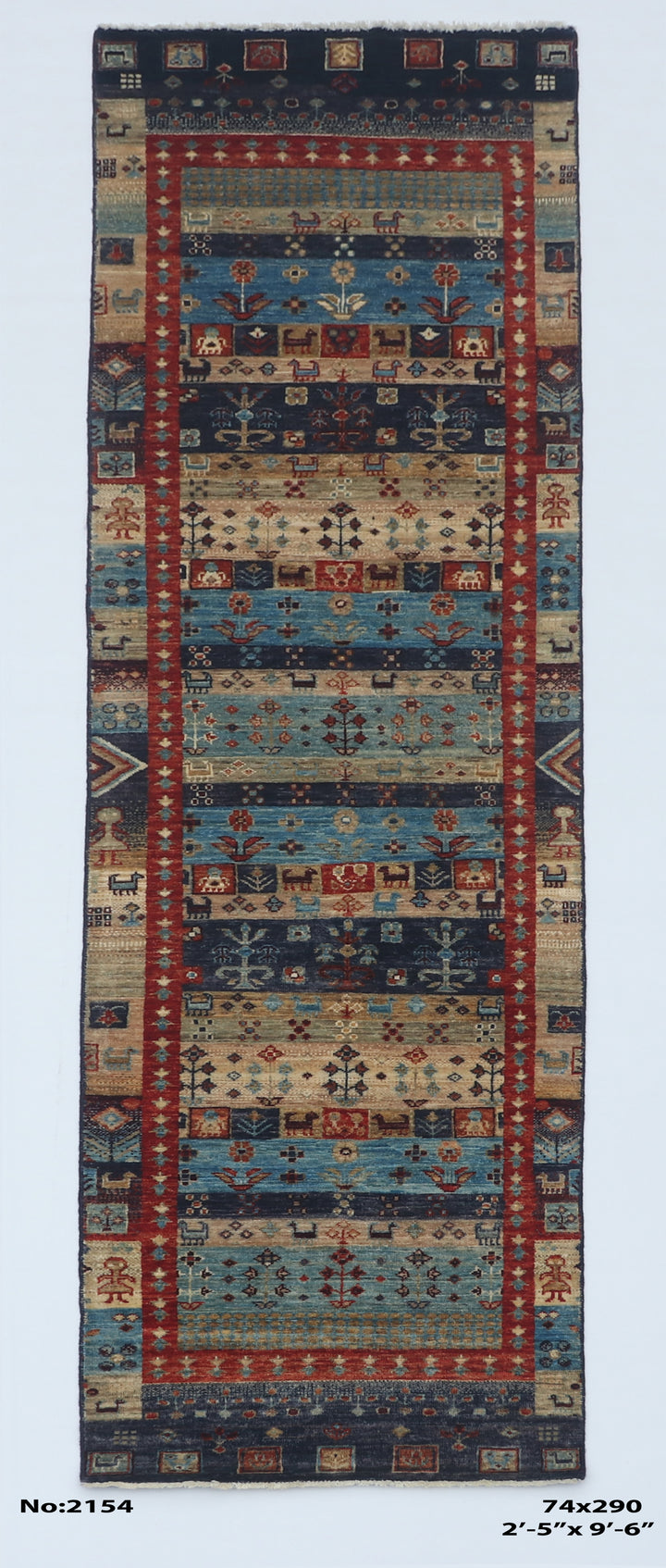 Khurjin Handmade Rug 2.5X9.6 FT