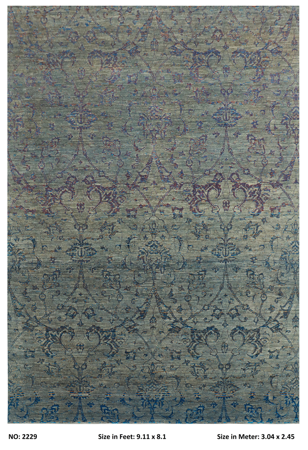 Abstract Mulberry Purple Handmade Rug 9.11x8.1 ft