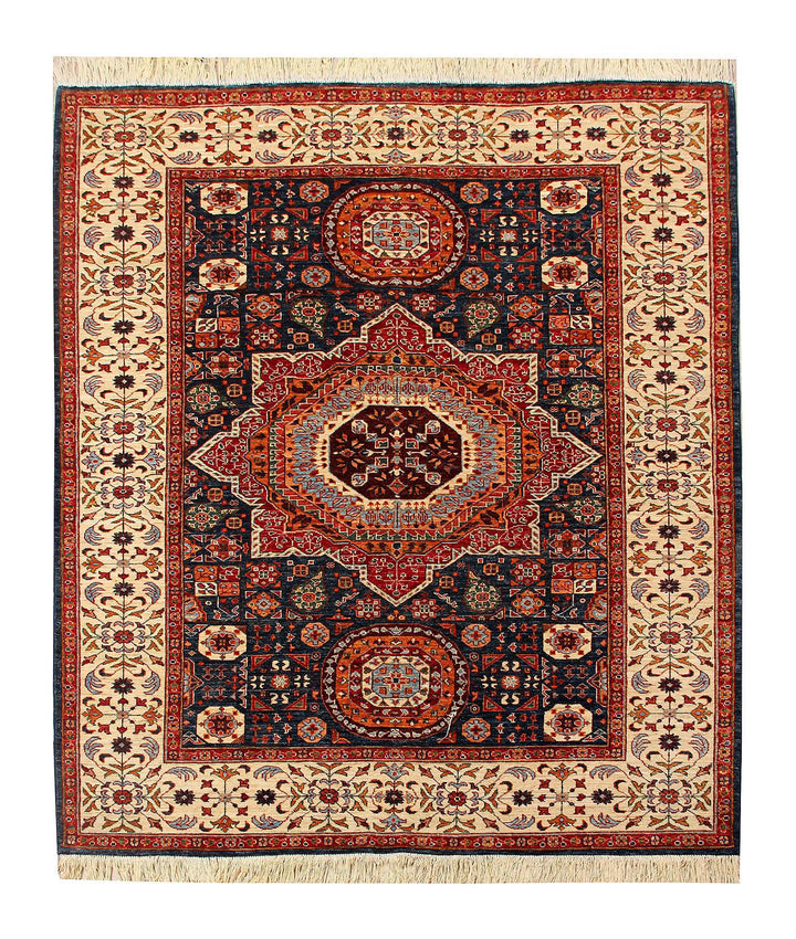 Fine Mamlook Handmade Rug 7.11x5.9 Ft