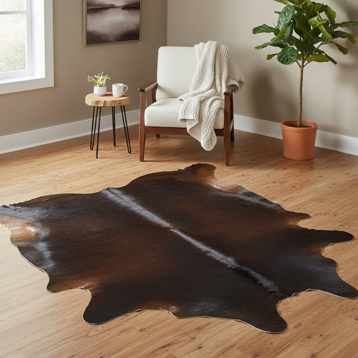 Dark Brown Cow Hide 5.5x5.5 FT