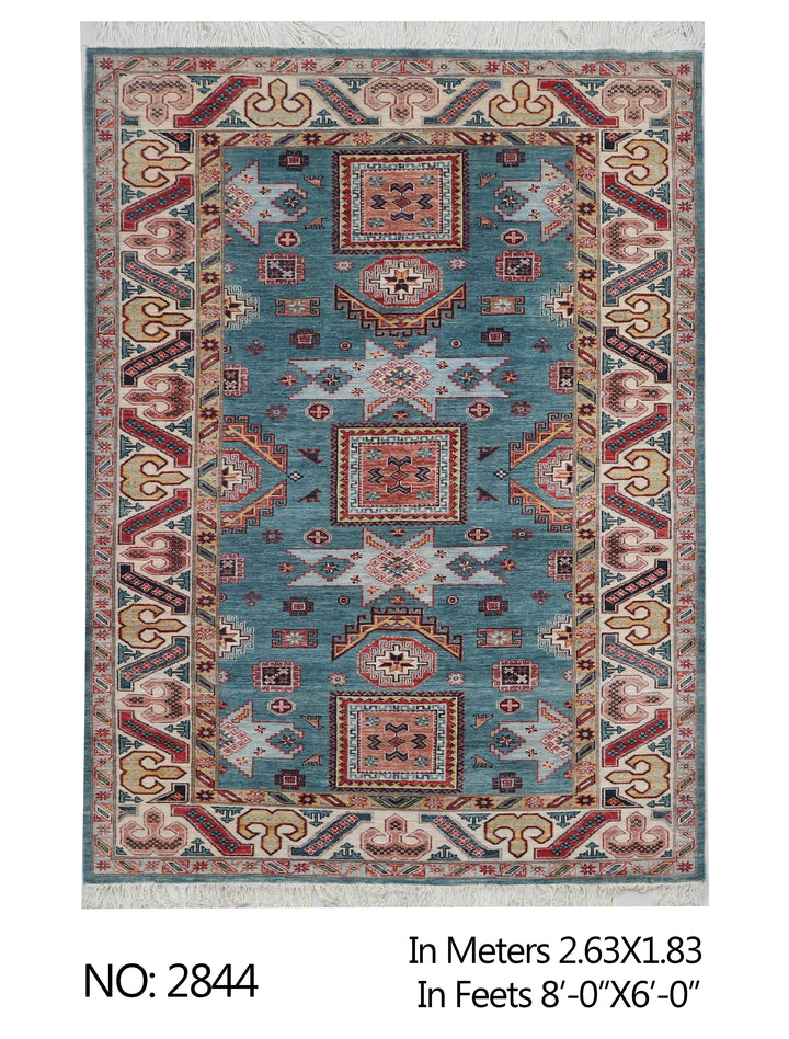 Traditional Super Kazak Rug 8x6 FT