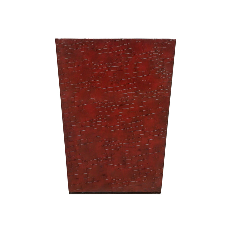 Deep Maroon Leather Dust Bin