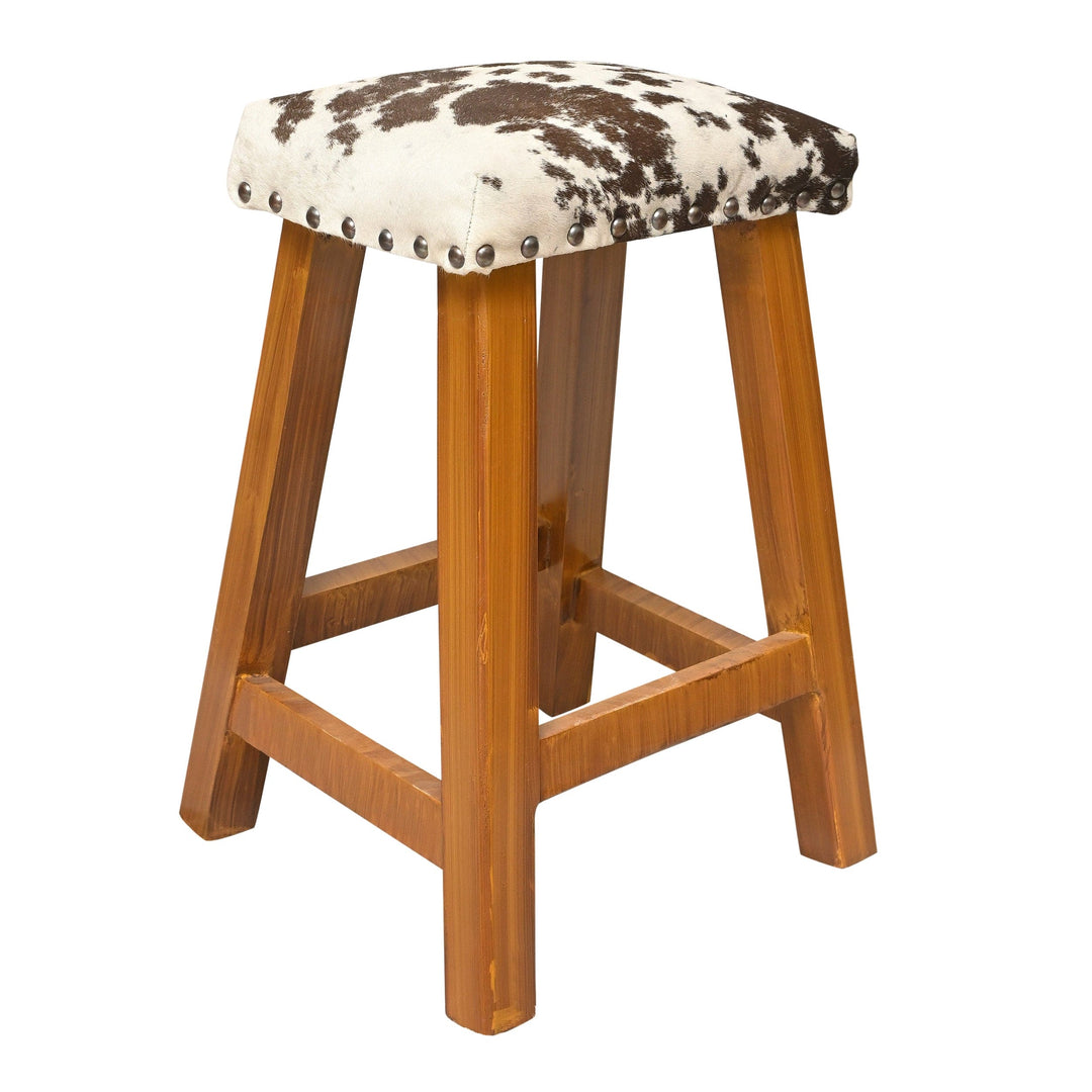 Natural Cowhide Ottoman Bar Stool