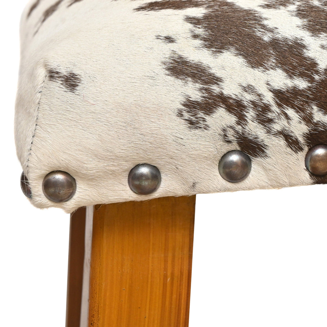 Natural Cowhide Ottoman Bar Stool