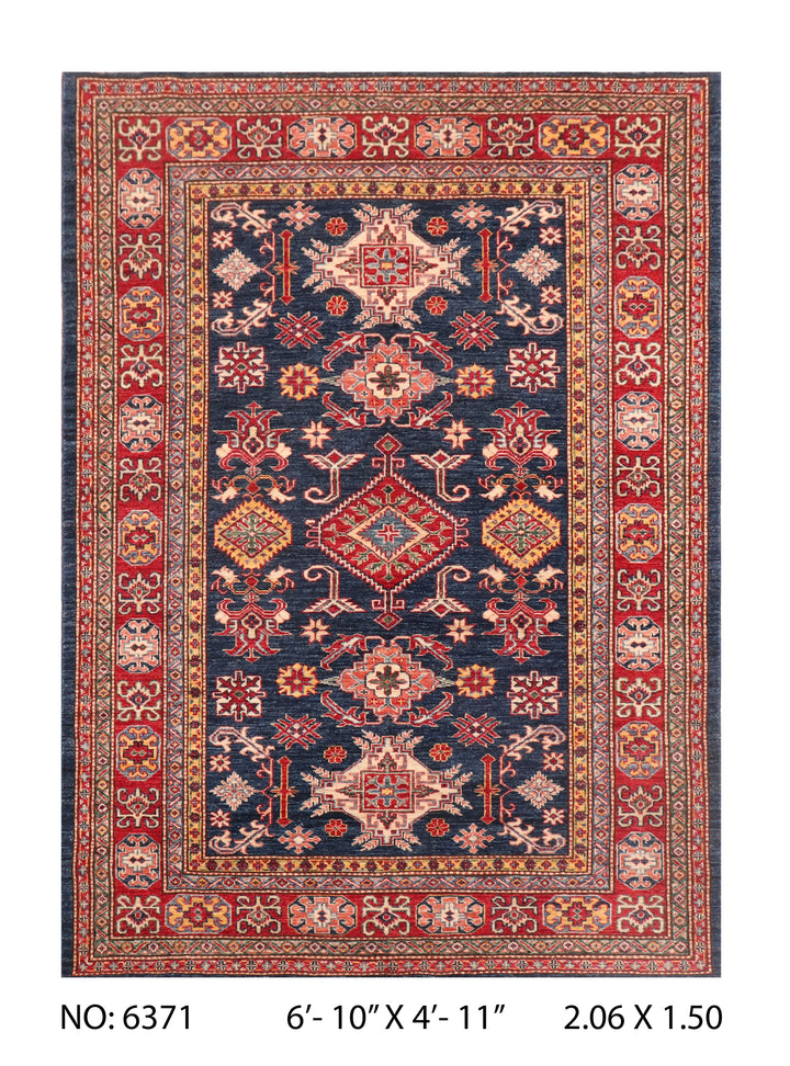 Soft Peach Super Kazak Rug 6.10x4.11 FT