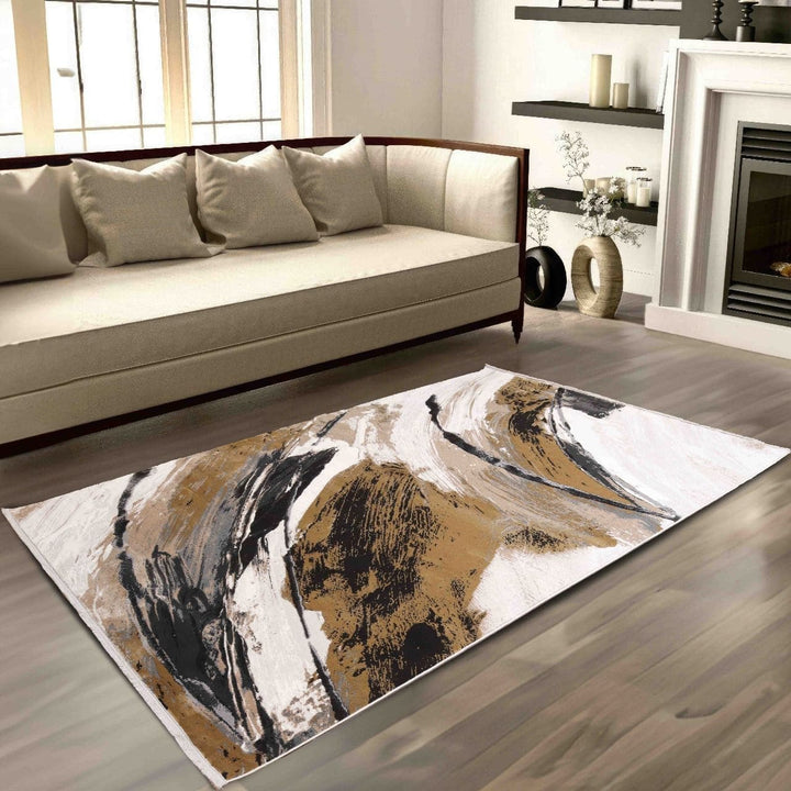 Beige Waves Modern Rug 3x5 ft