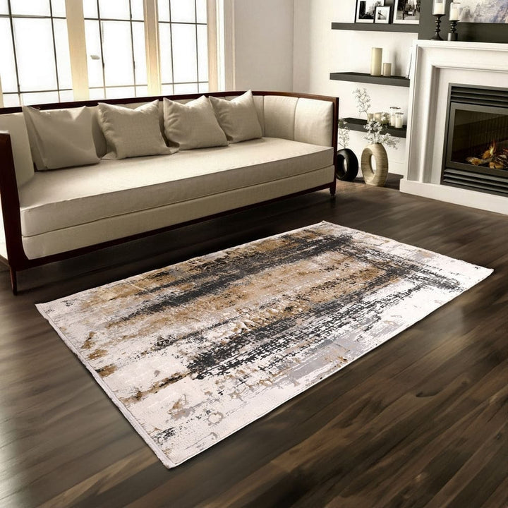 Beige Splash Turkish Rug 7x10 ft