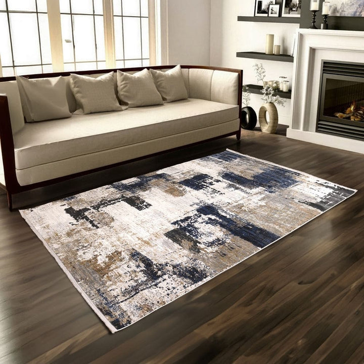 Off White Splash Turkish Rug 3x5