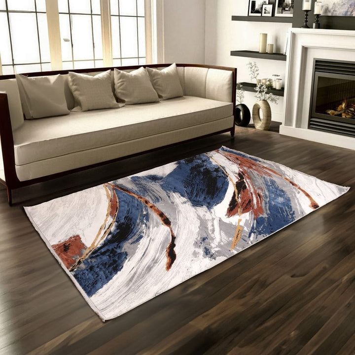 Blue Waves Turkish Rug 7x10 ft