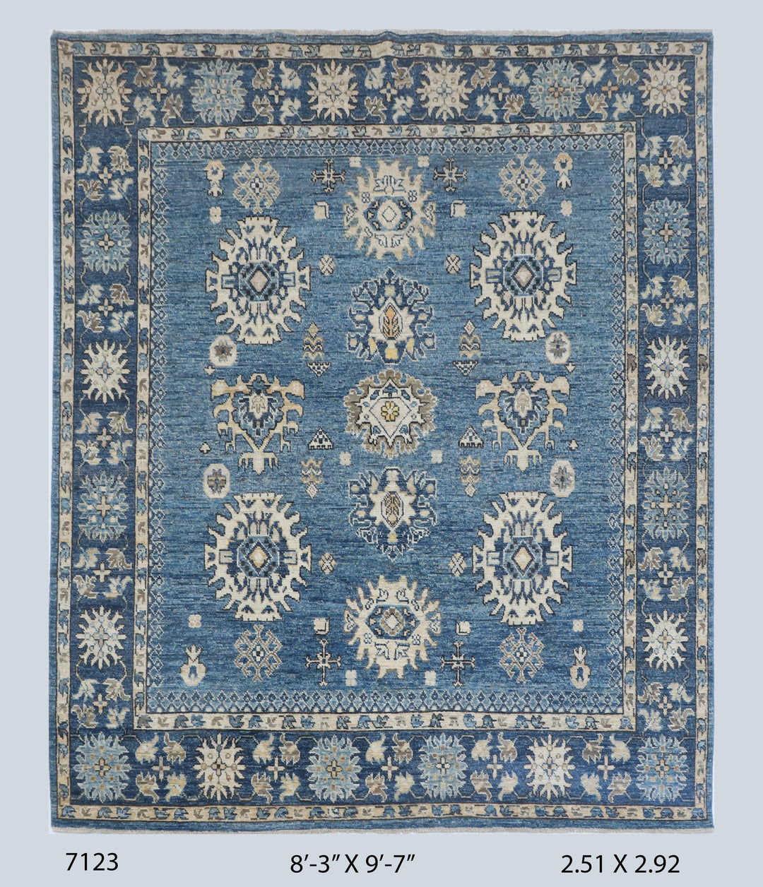 Navy Blue Handmade Oushak Rug 8.3x9.7 FT