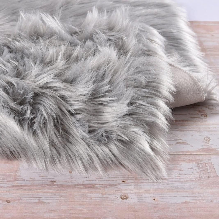 Silver Grey Fur Runner 2x6 ft