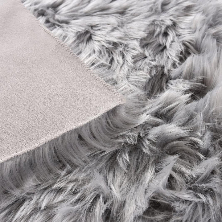 Silver Grey Fur Runner 2x6 ft
