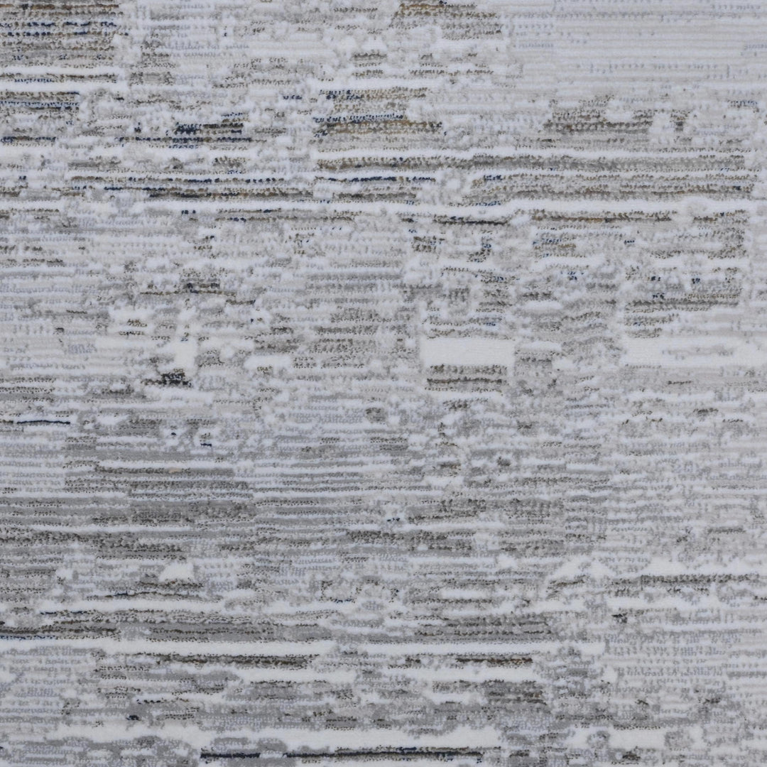 Silver & Grey Abstract Turkish Rug 7x10 ft