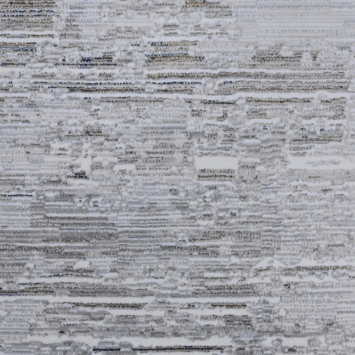 Silver & Grey Abstract Turkish Rug 7x10 ft