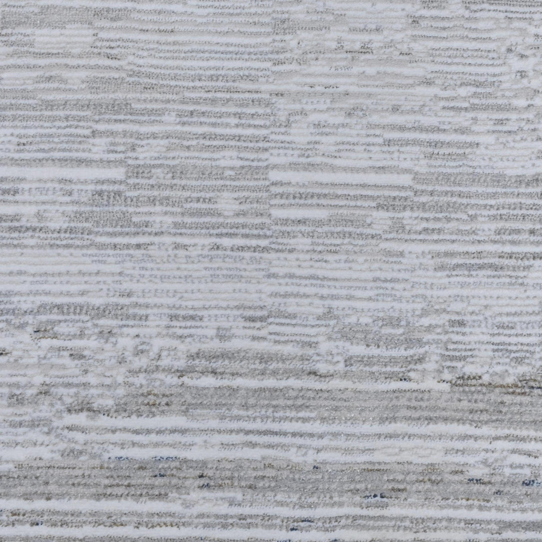 Silver & Grey Abstract Turkish Rug 7x10 ft