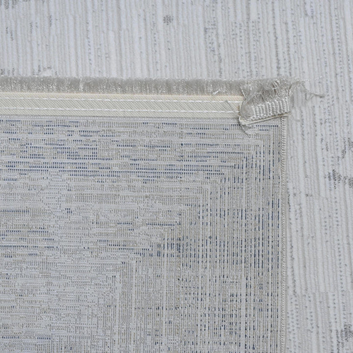 Silver & Grey Abstract Turkish Rug 7x10 ft