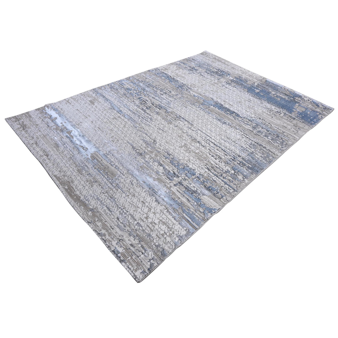 Blue & Grey Abstract Turkish Rug 7x10 ft