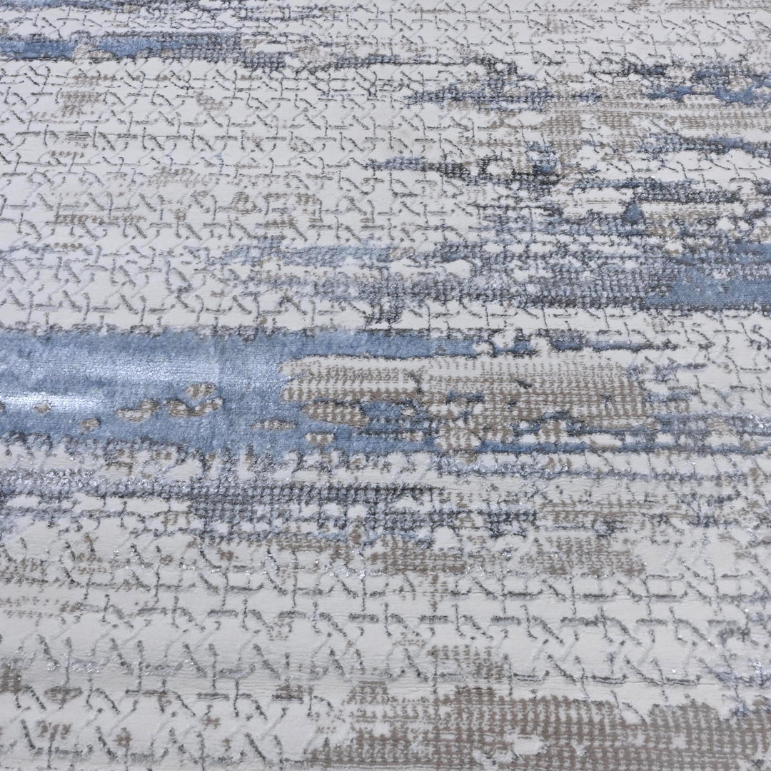 Blue & Grey Abstract Turkish Rug 7x10 ft
