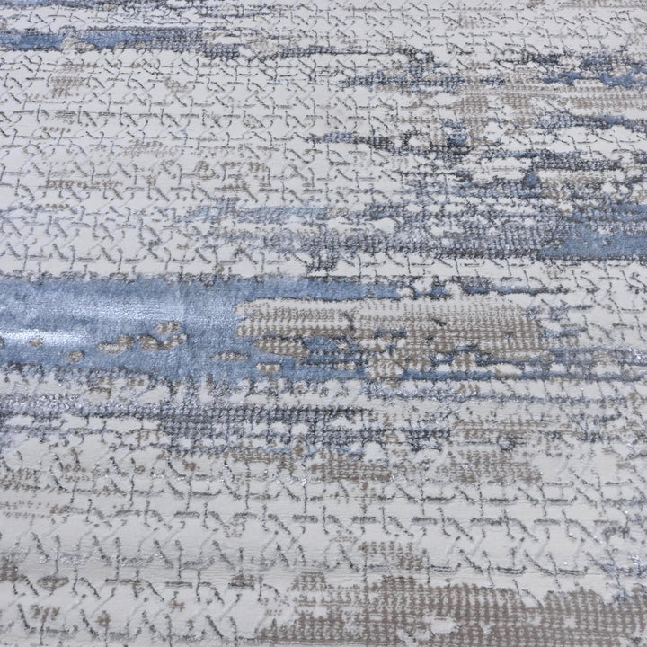 Blue & Grey Abstract Turkish Rug 7x10 ft