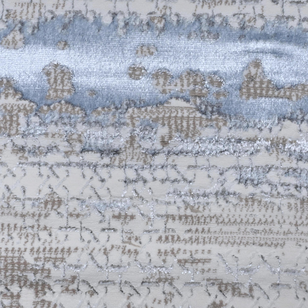 Blue & Grey Abstract Turkish Rug 7x10 ft