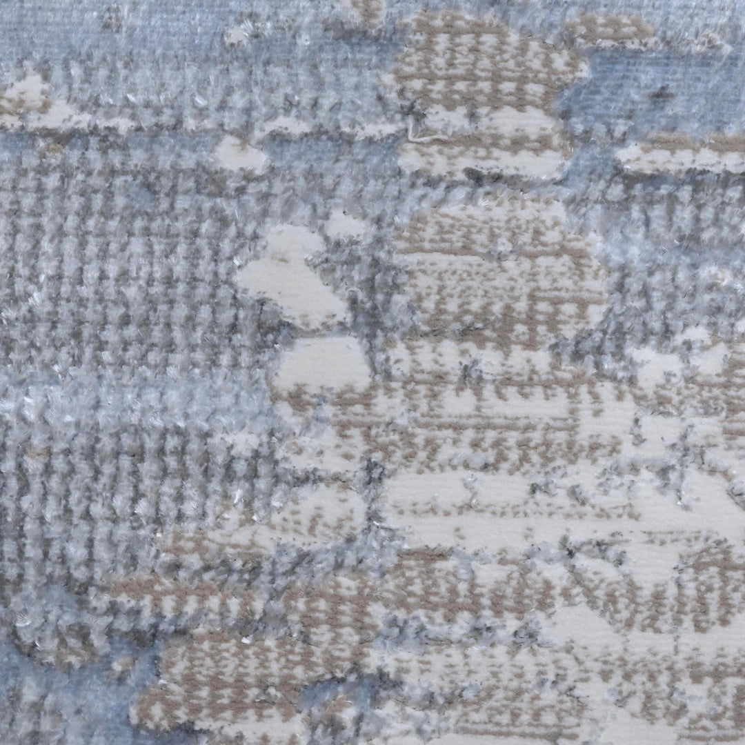 Blue & Grey Abstract Turkish Rug 7x10 ft