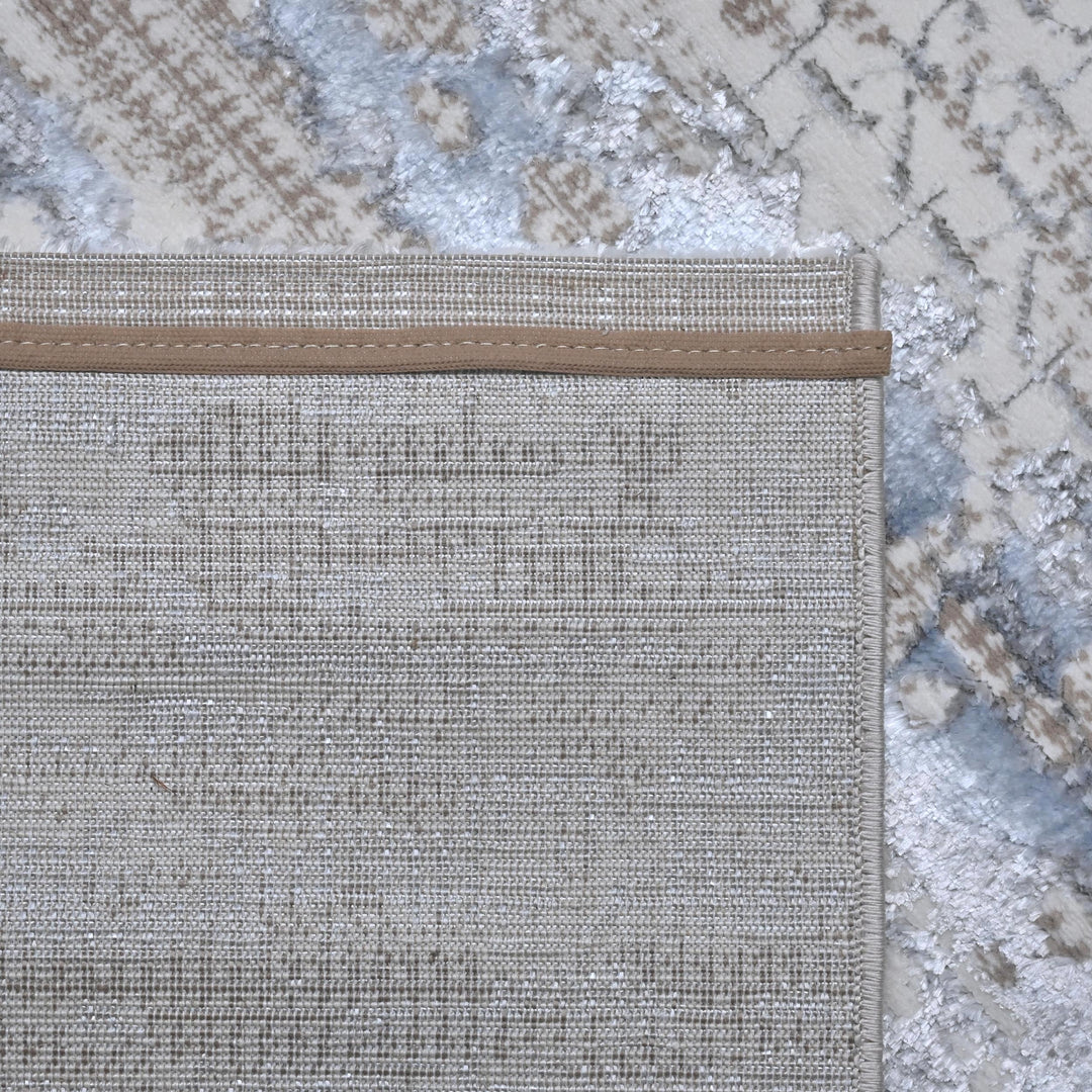 Blue & Grey Abstract Turkish Rug 7x10 ft