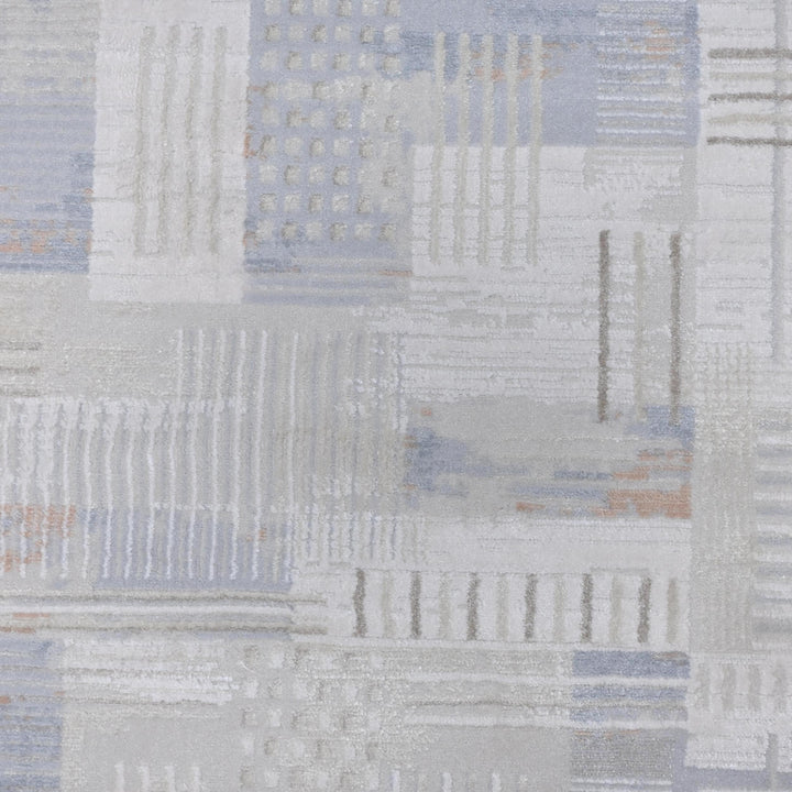 Blue & Grey Abstract Turkish Rug 7x10 ft