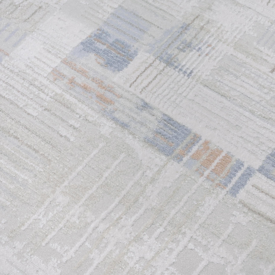 Blue & Grey Abstract Turkish Rug 7x10 ft