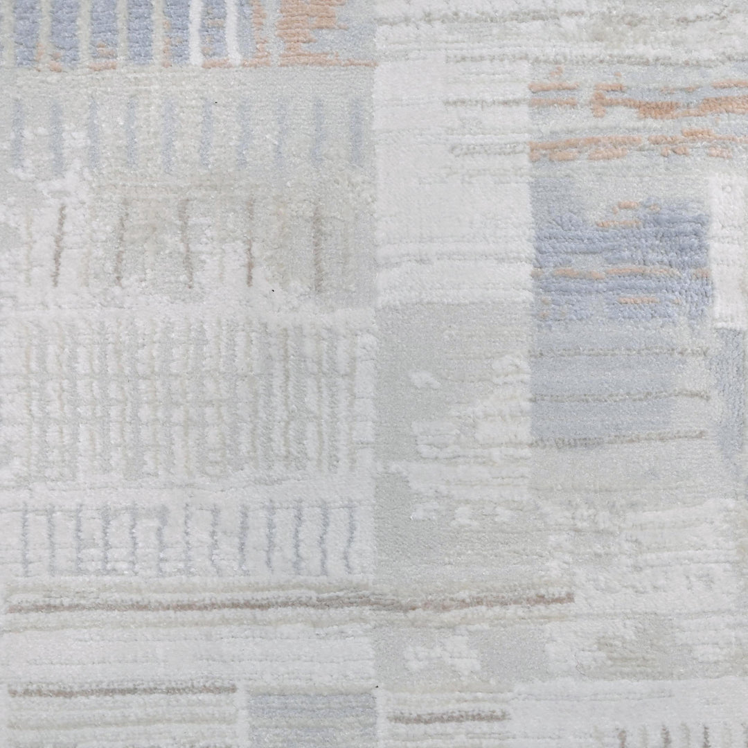 Blue & Grey Abstract Turkish Rug 7x10 ft