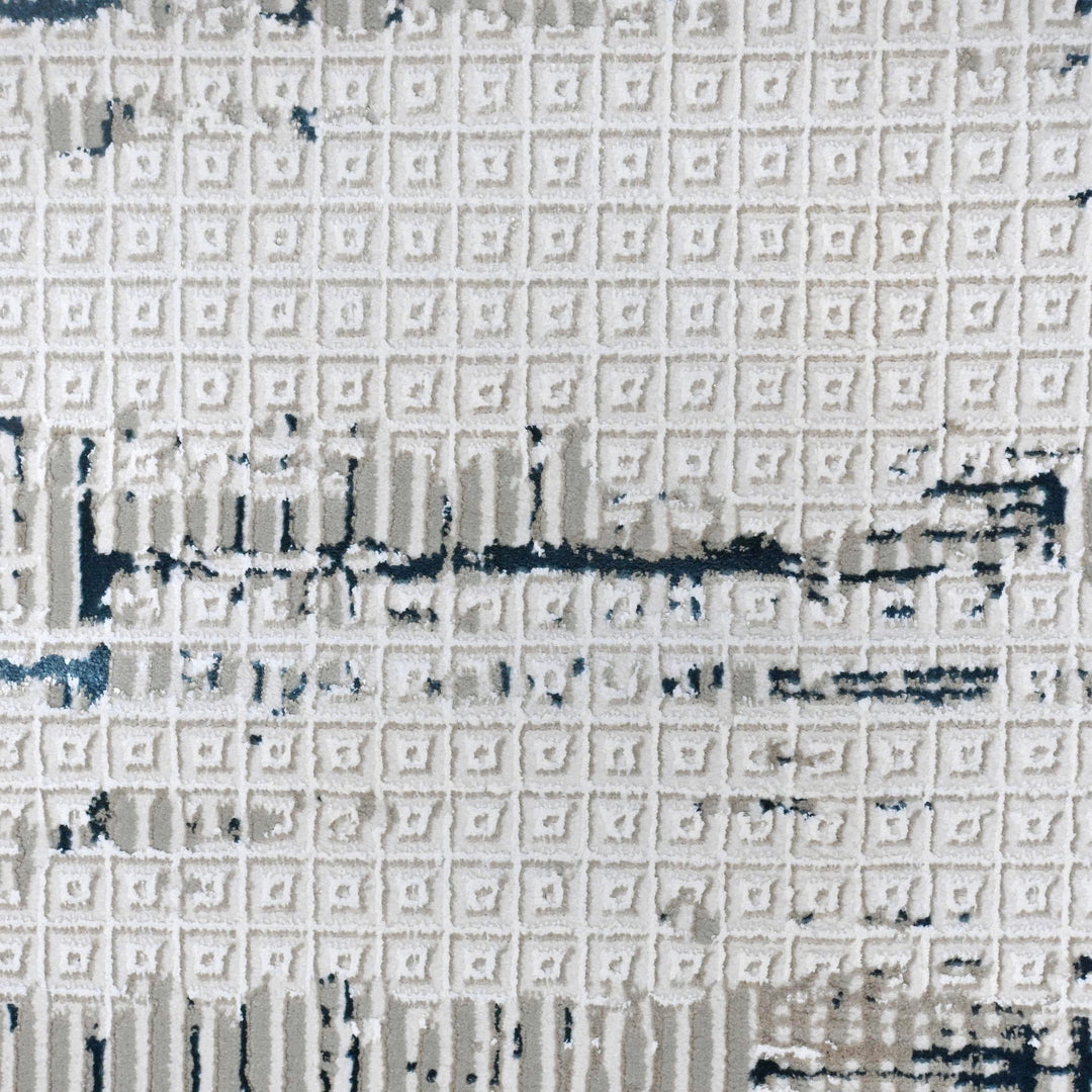 Grey Abstract Turkish Rug 4x6 Ft