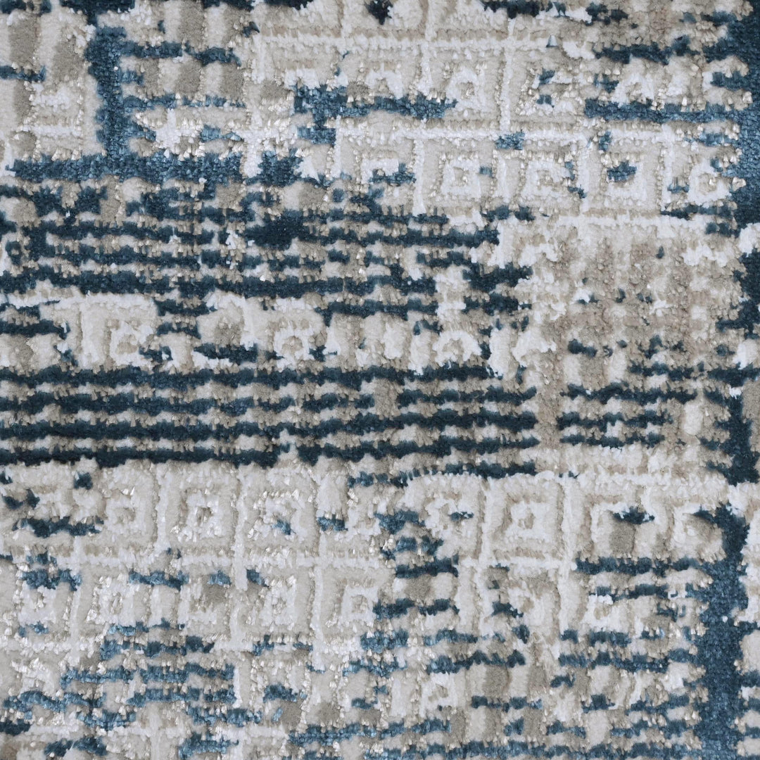Grey Abstract Turkish Rug 4x6 Ft