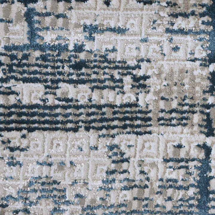 Grey Abstract Turkish Rug 4x6 Ft