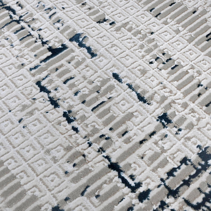 Grey Abstract Turkish Rug 4x6 Ft