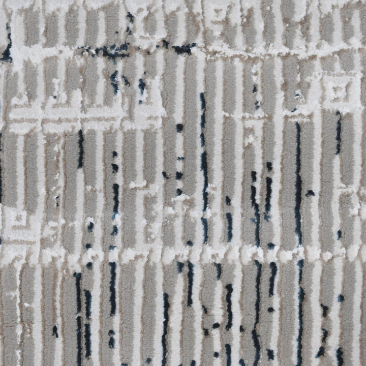 Grey Abstract Turkish Rug 4x6 Ft