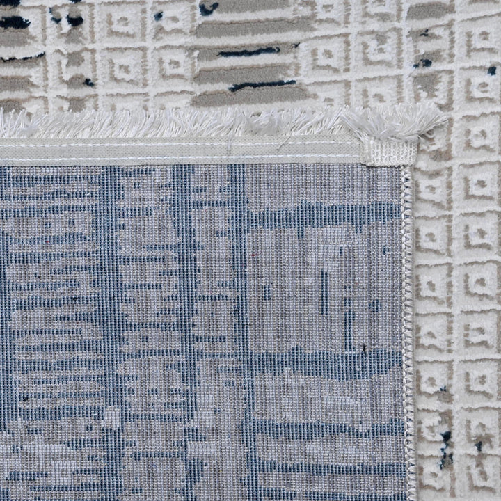 Grey Abstract Turkish Rug 4x6 Ft