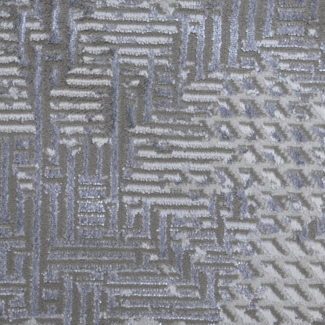 Grey Abstract Turkish Rug 4x6 Ft