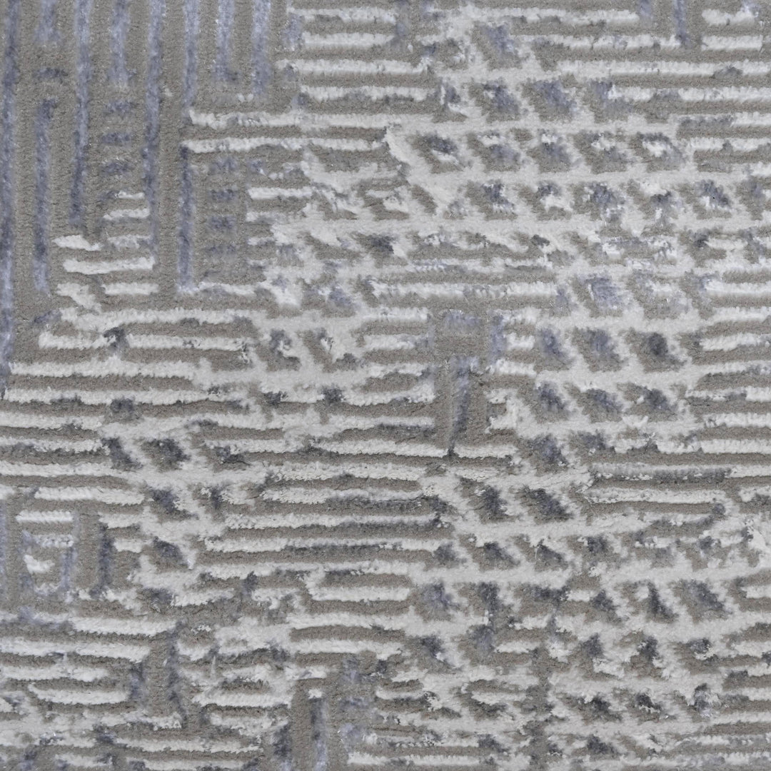 Grey Abstract Turkish Rug 4x6 Ft
