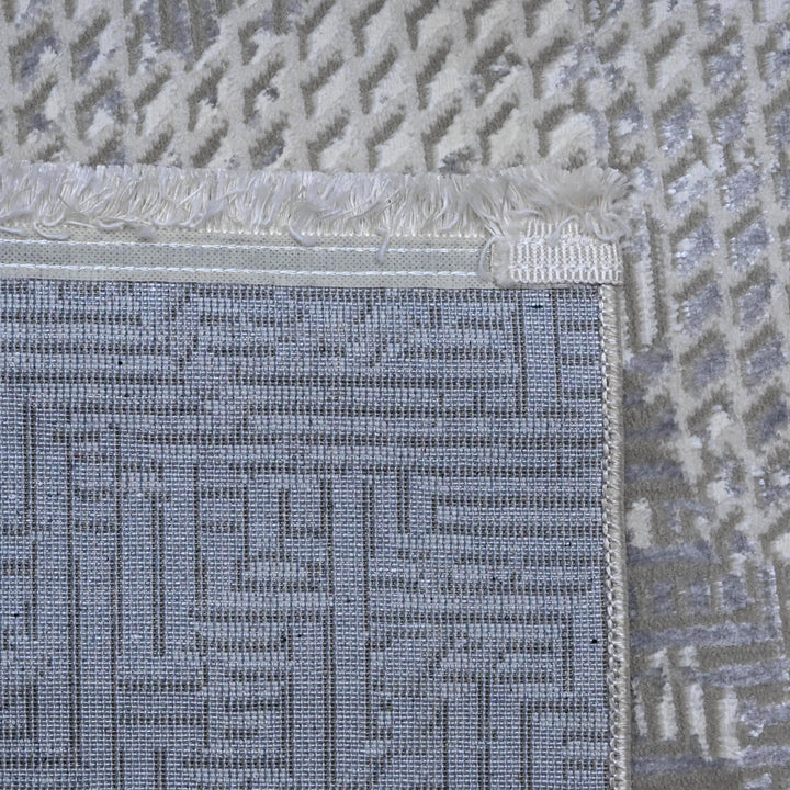 Grey Abstract Turkish Rug 4x6 Ft