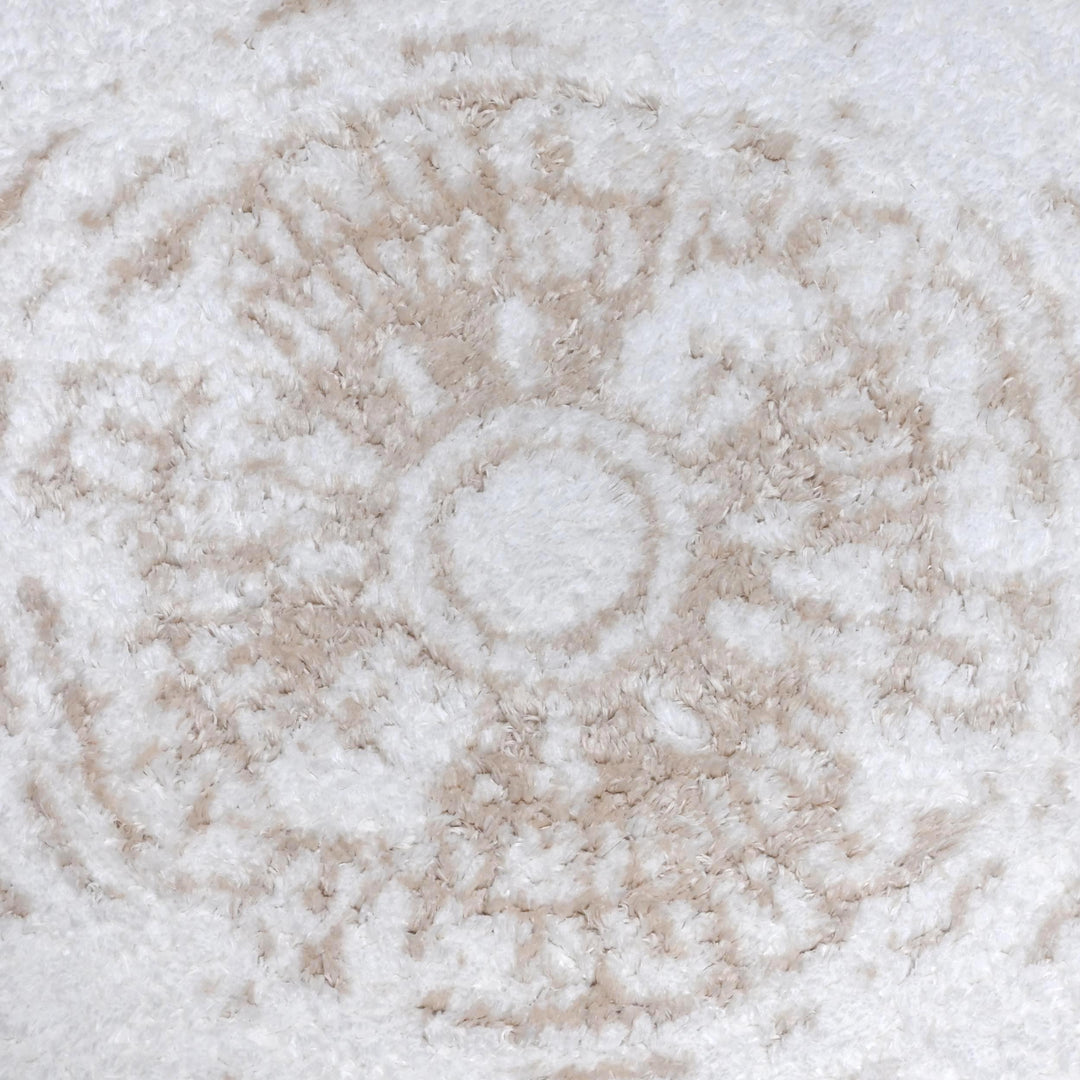 Ivory & Beige Floral Turkish Rug 5X8 ft